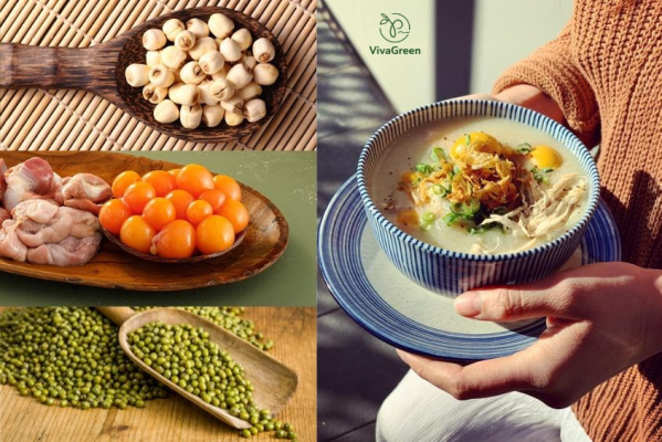 Cháo hạt sen trứng gà cho bé