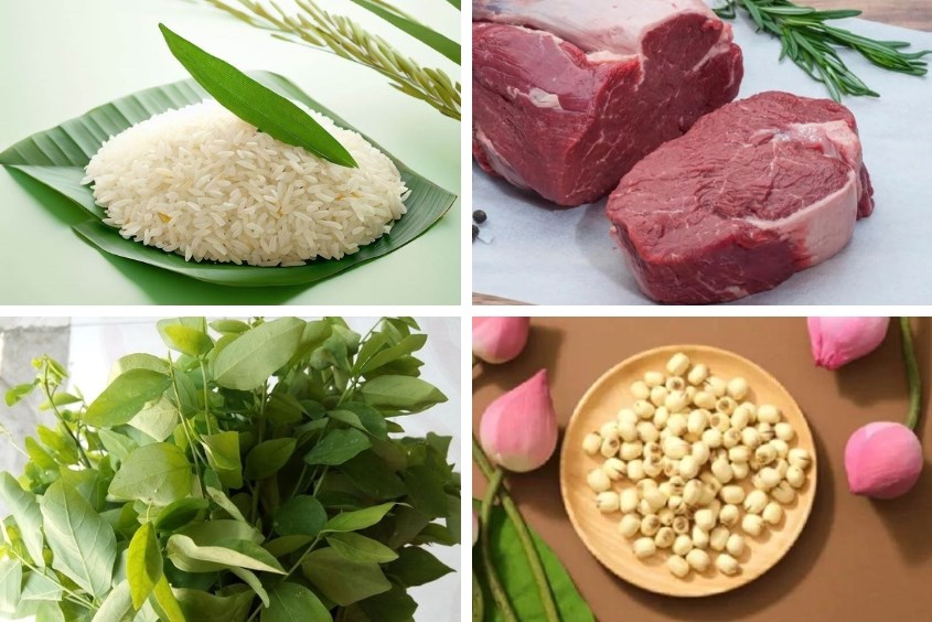 Cháo hạt sen rau ngót