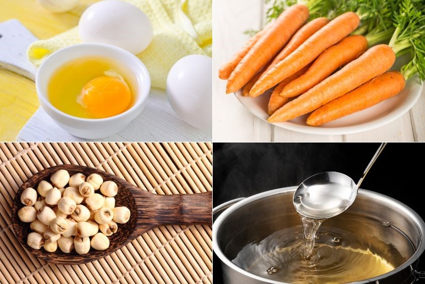 Cháo hạt sen cà rốt cho bé